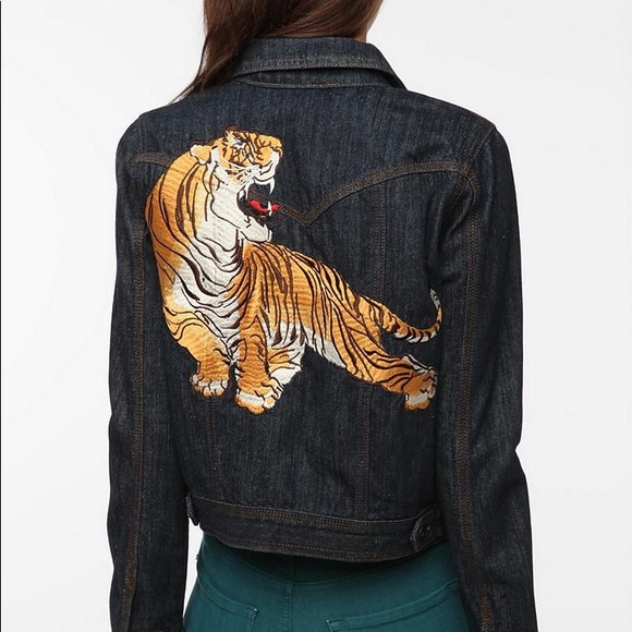 jean jacket with tiger on back